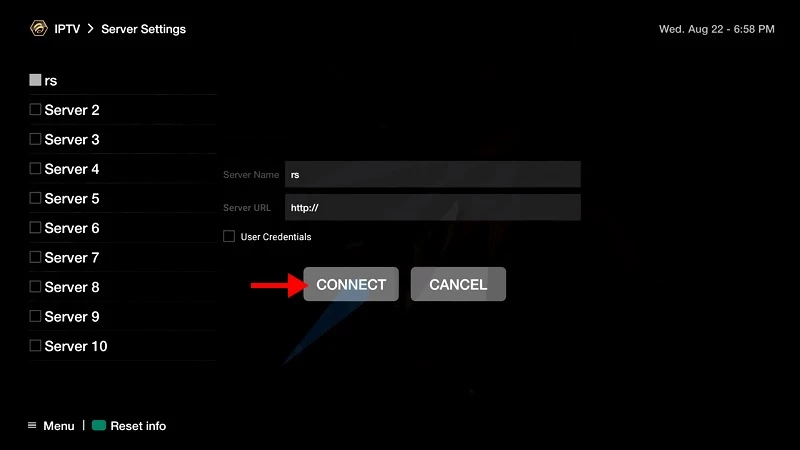 BuzzTV home screen with Live TV section